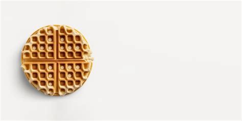 Premium Photo Top View Of Round Waffle Isolated On White Background