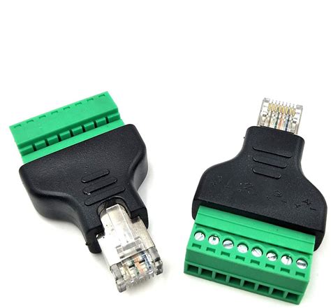 Adaptador Rj45 Macho A Clemas Borne Terminal Conector 8 Pin