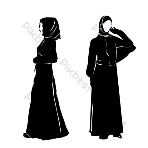 Drawing Muslim Female Headscarf Silhouette Png Images Psd Free