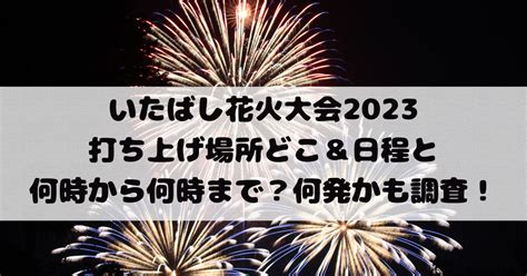 いたばし花火大会2024打ち上げ場所どこ＆日程と何時から何時まで？何発かも調査！