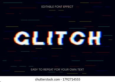 Glitch Text Effect Editable Glitch Font Stock Vector Royalty Free