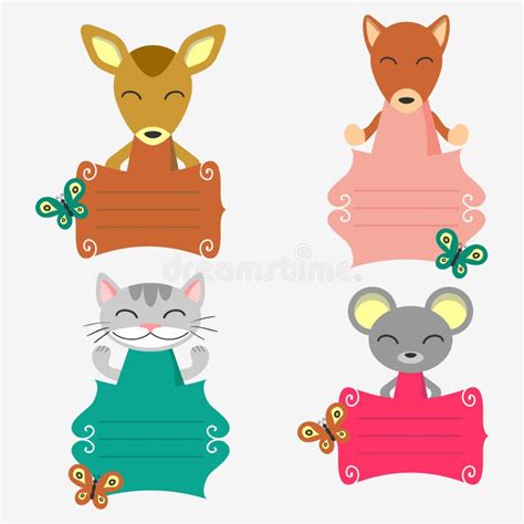 Cute Animals Set Wild And Domestic Stock Vector Illustration Of