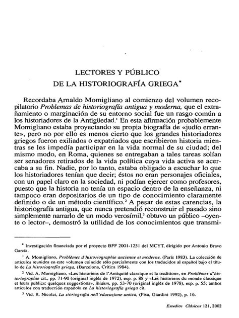 Pdf P Rez Inmaculada Lectores Y P Blico De La Historiograf A Griega