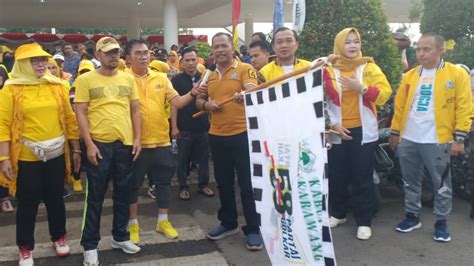 HUT Ke 58 DPD Partai Golkar Karawang Gelar Jalan Sehat Diikuti Oleh