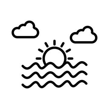 Sunset Line Icon Vector Sunset Icon Ocean Sea PNG And Vector With