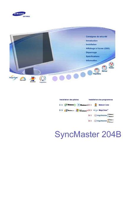 Notice SAMSUNG SYNCMASTER 203B - ecran Trouver une solution à un ...