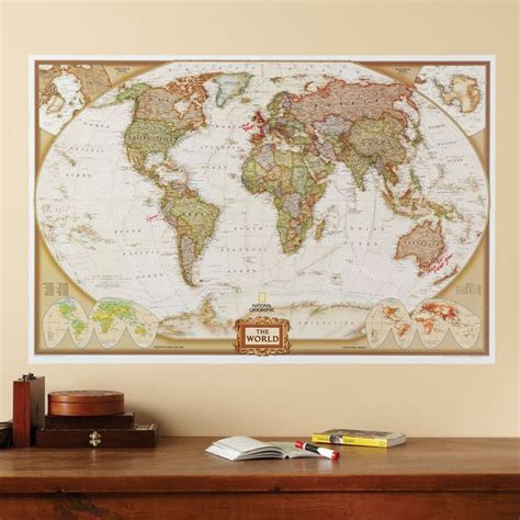 National Geographic World Map Murals Map