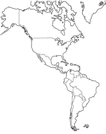 Mapa Del Continente Americano Sin Nombres Y Sin Division Politica