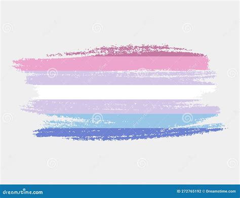 Bandera Bisexual Pintada Con Pincel Sobre Fondo Blanco Concepto De