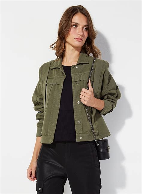 Jaqueta Le Lis Blanc Uson Color Feminina Verde Militar G Jaqueta