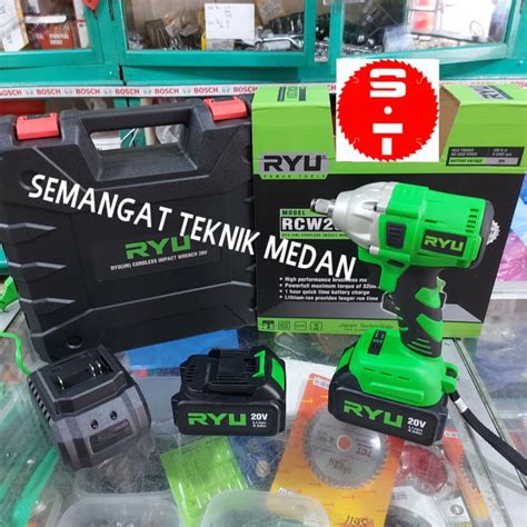 Jual Rcw V Cordless Bor Baterai Buka Roda Baut Impact Wrench Ryu