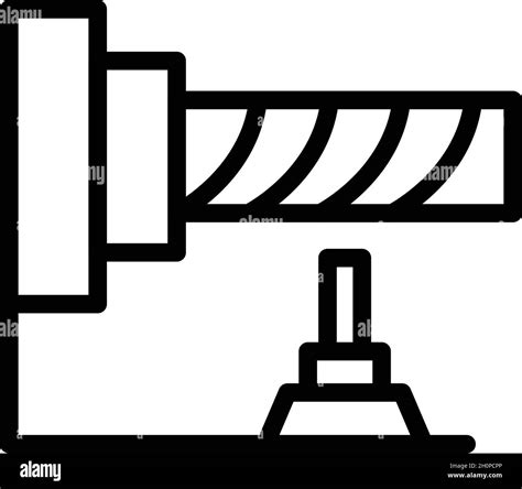 Cnc Machine Tool Icon Outline Vector Lathe Equipment Industry Work