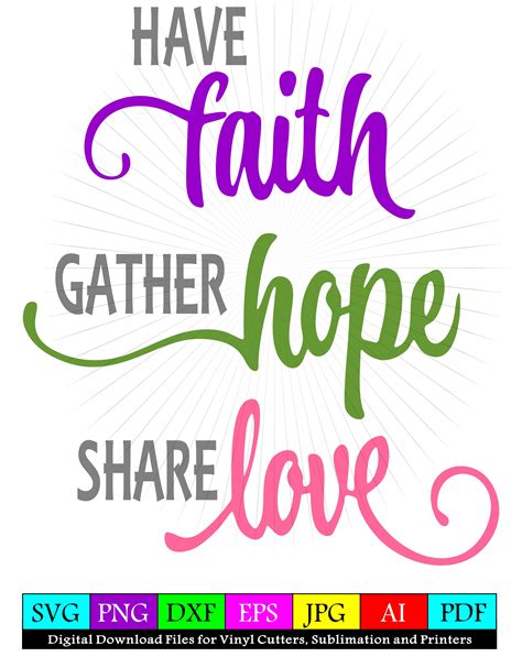 Have Faith Hope Love Svg And Png Clipart Instant Digital Download