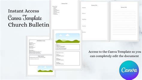 Canva Template Church Bulletin Etsy