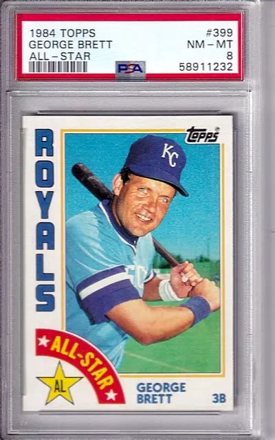 Carte De Baseball George Brett Topps Kansas City Royals Psa