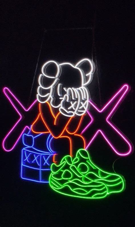 Custom KAWS LED Neon SignCustom Street Fashion Neon Wall Art Etsy