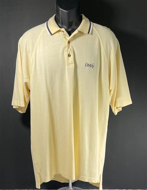 Izod Golf Mens Size Large Golf Polo Short Sleeve Shirt Yellow A7 3v Ebay