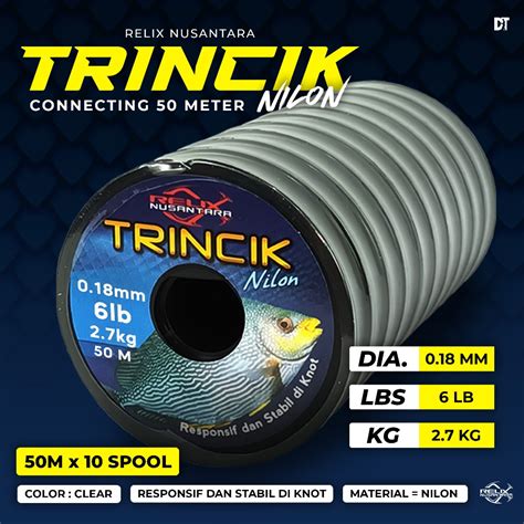 Jual SENAR NILON TRINCIK RELIX NUSANTARA 50 METER SENAR PANCING TALI