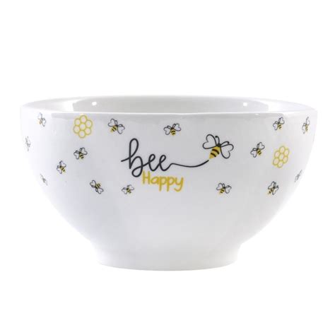 Bowl De Porcelana Honey Hauskraft 440 Ml Bee Happy