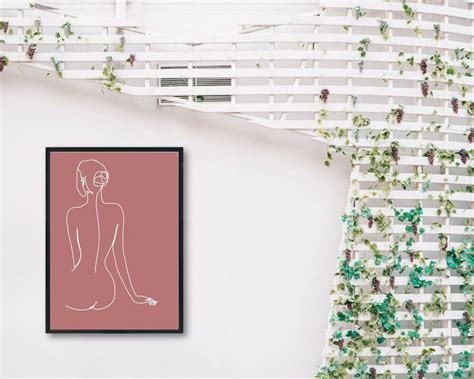 Woman Laying Down Art Minimalist Naked Woman Printable Wall Art Fine