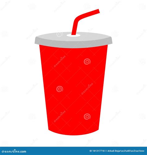 Icono Del Vector Del Vaso Rojo De Refresco Ilustración del Vector