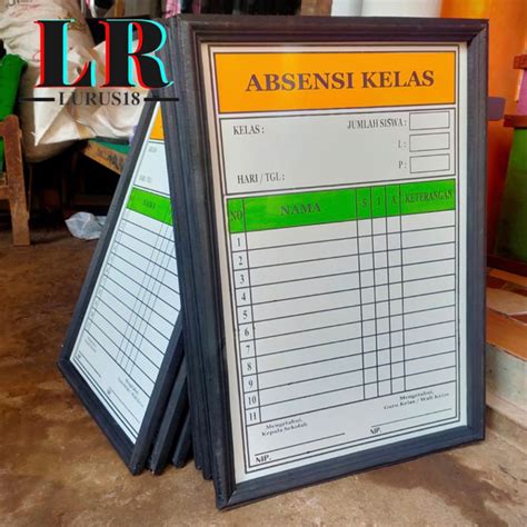 Jual Papan Data Absensi Terbaru 2023 Best Seller 40 X 60 Cm Bingkai