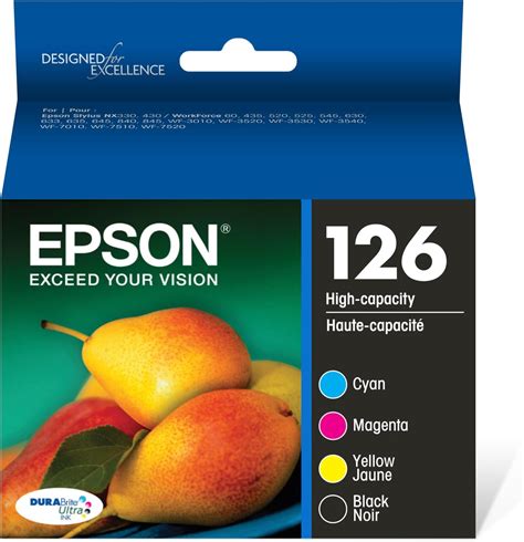 Epson 126 Durabrite Ultra Ink Black And Color Combo Pack For Wf 3520 Wf 3530 Wf 3540