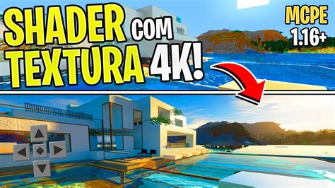 A Melhor SHADER TEXTURA Ultra REALISTA E LEVE Para MINECRAFT PE 1