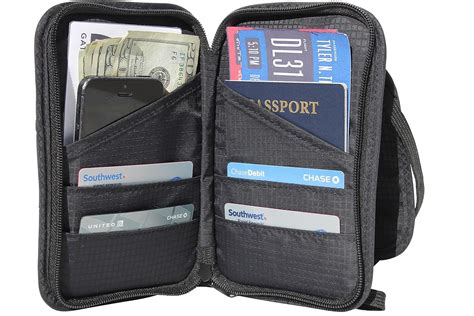 Travel Wallet And Passport Holder Neck Pouch Rfid Blocking Document Organizer Ebay