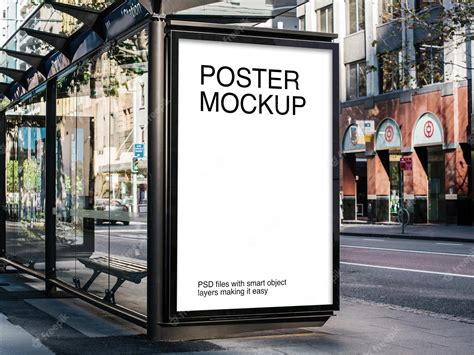 Premium PSD | A poster mockup on a city street