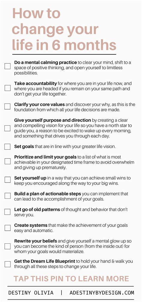 how to change your life in 6 months