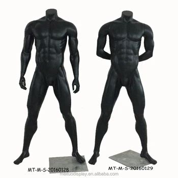 Matt Black Male Headless Strong Sports Men Fiberglass Mannequin