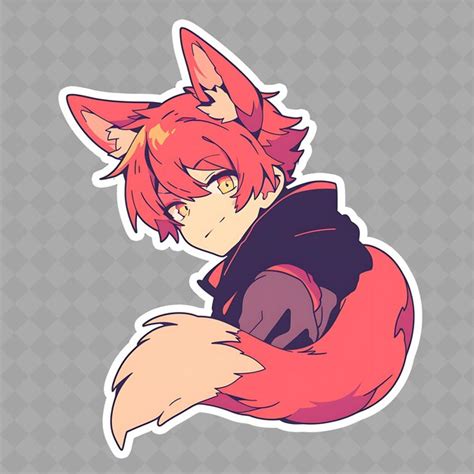 Premium Psd Png Charming And Sleek Anime Fox Boy With Fox Ears And A