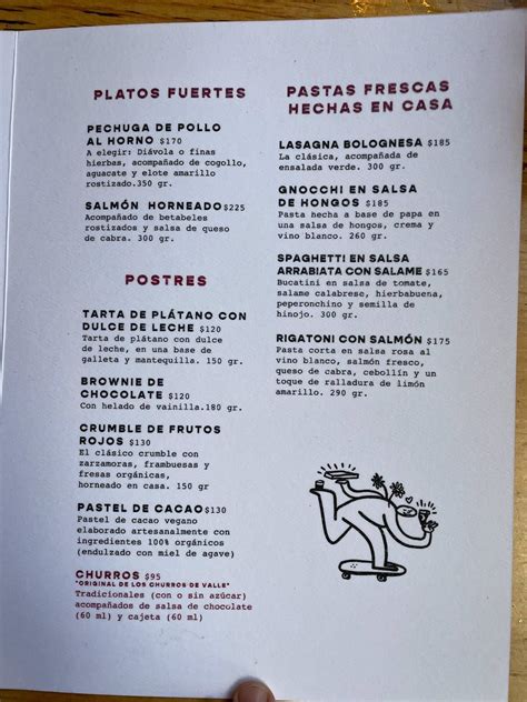 Carta Del Restaurante Cancino Ciudad Del M Xico