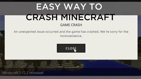 A Quick And Easy Way To Crash Minecraft Youtube