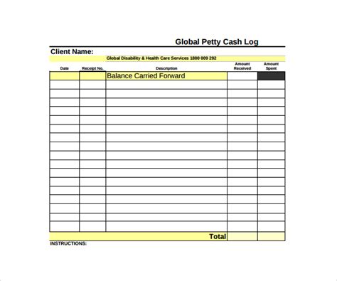 8 Petty Cash Log Templates To Download Sample Templates