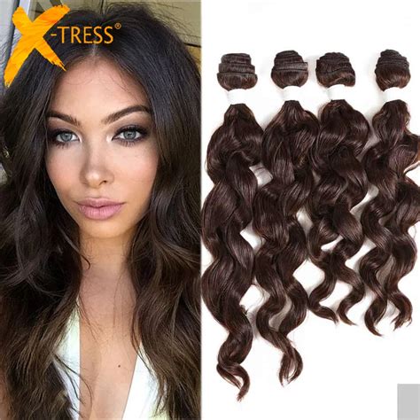 4 Tissage en lot synthétique Loose Wave X TRESS naturel Extensions