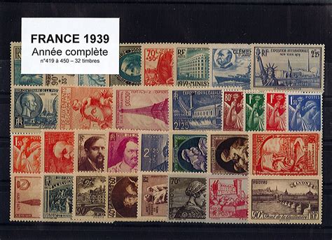 Timbres France Année Complète 1939