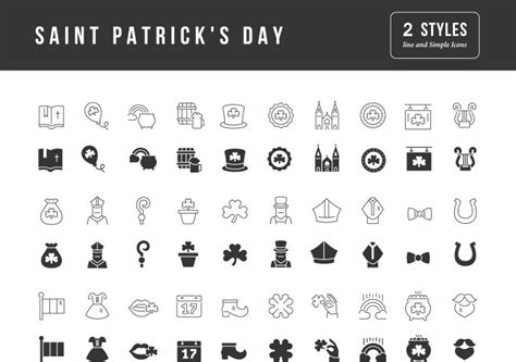 Set Of Simple Icons Saint Patricks Day Royalty Free Vector