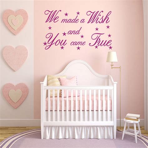 We Made A Wish And You Came True Wall Quote Sticker Baby Wall Decor