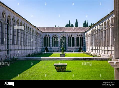 View From Gallery On Internal Garden Camposanto Monumentale Di Pisa