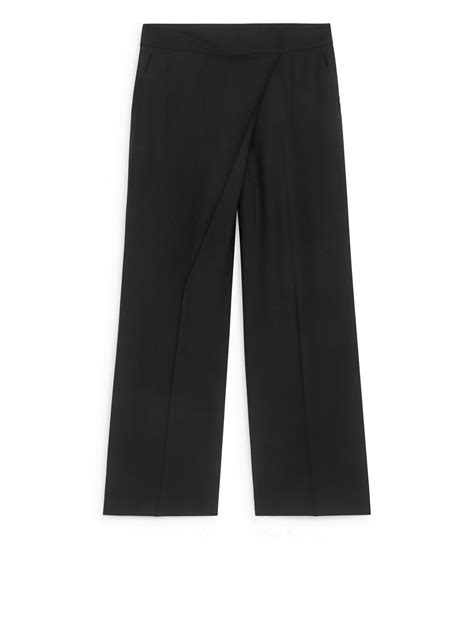 Relaxed Wrap Trousers Black Arket