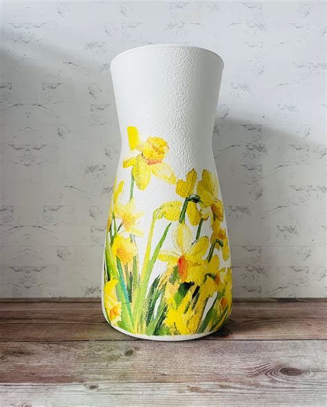 Pretty Daffodil Vase Daffodil Flower Vase Mothers Day Vase Etsy Uk