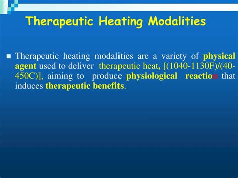 Ppt Therapeutic Heating Modalities Powerpoint Presentation Free