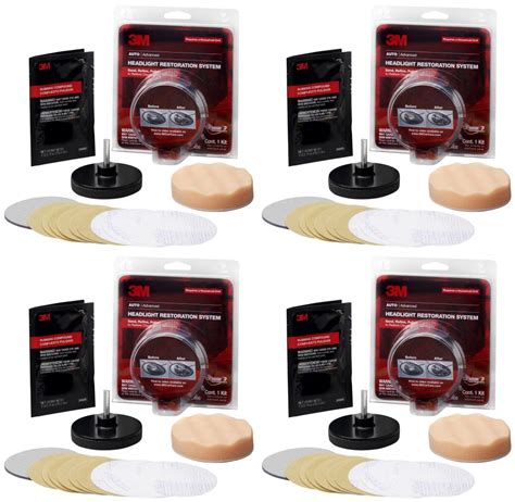 4 3m 39008 Headlight Lens Restoration System Restorer Kit Buffing