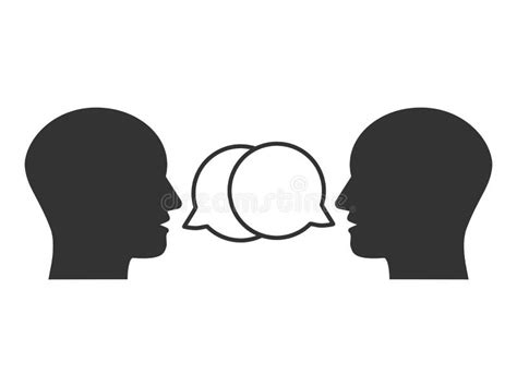 Head People Listen And Speak Icon Vector Illustration Flat Design