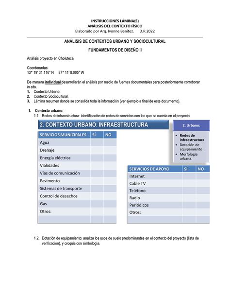 T P Instrucciones Para L Mina S De An Lisis De Contexto Urbano Y