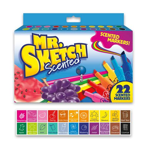 Mr Sketch Scented Markers Chisel Tip Assorted Colors 22 Count