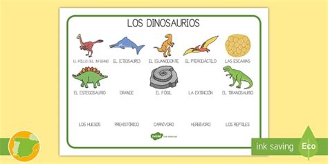 Tapiz De Vocabulario Los Dinosaurios Teacher Made