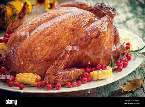 Thanksgiving Turkey Dinner Stock Photo Alamy